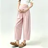 Pantalones Anchos Nuevos de Maternidad sin Soporte Abdominal, Nuevo Estilo Verano 2026, Talla Petite, Seda de Hielo, Pantalones Largos Casuales Sueltos y con Caída