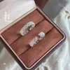 Anillo Abierto Fushi de Plata Pura 990 con Patrón de Flor Fragmentada, Anillo de Estilo Minimalista de Alta Gama, Venta al por Mayor y Dropshipping