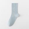 Calcetines Zhuji de Primavera y Verano para Mujer Estilo Japonés Color Sólido Ins de Moda Tubo Largo Calcetines de Luna para Niñas Color Caramelo Algodón Puro Calcetines Apilados