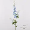 Flores Delphinium Artificiais de 3 Ramos para Decoração de Casamento e Hotel, Jacinto Violeta Decoração de Casa, Flores Delphinium Artificiais