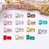 Uña de celebridad en línea mini cubo de hielo cristal joyería diamante rectangular 4*6 ángulo recto fondo puntiagudo color transparente color mágico vidrio taladro de uñas