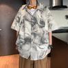 Verão Plus-Size Vintage Novo Camisas Casuais de Manga Curta Masculinas e Femininas, Camisas de Praia para Casal Modernas Frescas e Soltas