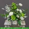 Flores de Fileira Baixa para Casamento Estilo Floresta Fileira de Flores Estilo Jardim de Monet Fileira de Flores Artificiais Flores Falsas Palco T de Casamento Corredor Arte Floral Acabada