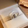 Anel de amor de zircônia galvanizada em ouro real, moda leve, luxo, alto sentido, anel de dedo, design de nicho, joias, atacado