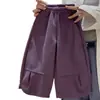 Pantalones Casuales de Pana para Niños y Niñas Cuatro Colores Pantalones de Capullo de Flor Estilo Coreano Bebé Otoño Patchwork Pantalones Largos Tallas Mediana y Grande Dropshipping
