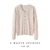 Novo top de malha feminino outono e inverno 100% caxemira pura, design de gola V, estilo francês elegante e maduro com acabamento em renda