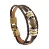 Europeu e Americano exportação de comércio exterior punk nova fivela couro genuíno joias vintage tecido pulseira de couro de vaca fornecimento AliExpress