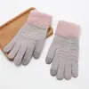 Guantes Cálidos Estilo Coreano para Invierno, Engrosados para Ciclismo, Separados por Dedos, a Prueba de Frío, Felpa de Cristal de Terciopelo para Pantalla Táctil, Lindos para Mujer Estilo Nuevo