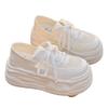 Zapatos Deportivos Blancos de Suela Gruesa para Mujer Verano 2025 Nuevos Zapatos de Malla para Mujer Transpirables de Malla de Dos Usos Medio Zueco Una Pieza Envío Directo