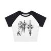 INS Verão 2025 Nova Chegada Feminina Irregular Slim-fit Umbigo-exposto Moda Manga Comprida T-shirt Top