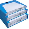 Caixa de Armazenamento de Arquivos A4 de Plástico Espessado Azul Documento Contrato Comprovante Contábil Caixa de Arquivo de Documentos