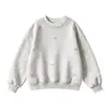 Sudadera con forro de forro polar para niñas 2026 nuevo estilo coreano de otoño e invierno, top de cuello redondo con corazón para niños mayores, engrosada y cálida con forro de lana de cordero