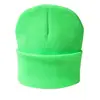 Gorro de Punto Transfronterizo Amazon Más Vendido Suministro Directo de Fábrica En Stock Panel de Luz Acrílico Versátil Europeo y Americano para Adultos Gorro Fluorescente para el Frío