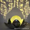 Comercio electrónico transfronterizo nueva lámpara solar de metal con forma de loto lámpara impermeable para exteriores decoración de lámpara de loto para paisaje de patio