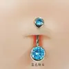 Liga de Titânio G23 Unha do Umbigo com Rosca Interna F136 Zircônia de Diamante Dupla Cabeça Unha do Umbigo Colorida Piercing do Umbigo Atacado