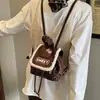 Mochila Casual Femenina de Alta Gama Estilo Coreano Girly, Modelo Nuevo 2025 con Piel Sintética y Lunares, Mochila Pequeña Versátil y a la Moda