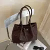 Bolsa Tote Nova com Padrão Trançado 2026, Bolsa de Ombro de Grande Capacidade, Bolsa de Mão Lisa e Moderna para o Dia a Dia, Tendência