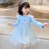 Vestido de Niña Primavera y Otoño Manga Larga Ropa Infantil Falda de Niña Falda Tutú Vestido de Princesa Elsa Infantil Frozen