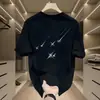 Camiseta de Manga Corta para Hombre de Alta Gama de Moda Verano 2025 Nuevo Estilo Ins Holgada Delgada Cuello Redondo Algodón Puro Fresca Top Tee
