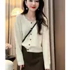 Cárdigan de punto con cuello redondo para primavera y otoño 2026 Ropa exterior para mujer Top elegante Nuevo diseño de moda Suéter abrigo corto y versátil