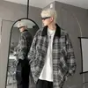 Chaqueta a cuadros de moda estilo americano para hombre, primavera, otoño, invierno 2026 nueva moda, solapa elegante, tacto de alta gama, abrigo casual holgado