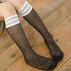 Calcetines de verano a rayas para niños, antimosquitos, deportivos, de malla, largos, de algodón, de color liso, para estudiantes