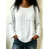 2026 Site Independente Europeu e Americano Amazon Moda Feminina Outono/Inverno Novo Gola Redonda Patchwork Casual Solto Manga Longa Top