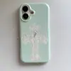 Funda tipo cruz de encaje estilo coreano adecuada para iPhone 17 Pro Max, iPhone 16 Pro y iPhone 15