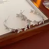 Pendientes Vintage de Segunda Mano con Circonita y Perla Lujo Accesible Exquisitos Pendientes de Gama Alta Diseño de Pendientes de Nicho Venta al por Mayor