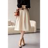 Calidad Tmall Color Puro Versátil Elegante Estilo Hepburn Look Adelgazante Falda/Falda Paraguas 55649