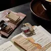 Café Serie Antigua Retro Americana Clip de PP Clip Acrílico Personalizado Clip para Papelería Planificador Almacenamiento de Notas