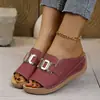 Sandalias de cuña casuales, cómodas, a la moda, sencillas, sin cordones, para mujer, talla grande, de comercio exterior, novedad de verano, talla única.