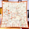 Nuevo Otoño 90 Bufanda Cuadrada China Hecha a Mano Estampada Taiwanesa Seda de Sarga de Alta Calidad Bufanda para la Cabeza Chal Bufanda Francesa de Moda para Mujer