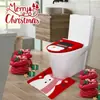 Decoración Navideña para Tapa de Inodoro de Nuevo Producto Transfronterizo Papá Noel Muñeco de Nieve Reno Baño Decoración de Tapa de Inodoro de Dos Piezas