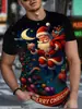 Exclusivas Transfronterizas Camisetas de Verano de Manga Corta con Impresión 3D Europea y Americana Noche de Navidad Navidad Camisetas Casuales Holgadas para Hombre y Mujer