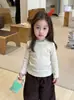 Maiyoyo Meninas Bebê Retrô Verde Floresta Estilo Coreano Bolso Malha Colete Camada Sem Mangas Cardigã Colete