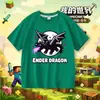 Camiseta infantil de manga corta de Minecraft con Creeper, Steve y Dragón del End, top de algodón 100% para niños