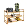 Novo Rack de Sapatos de Bambu Econômico para Casa Simples Porta de Entrada Quarto Armazenamento Gabinete de Sapatos Empilhável de Múltiplas Camadas