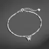 Pulseira Quadrada de Borboleta para Mulheres Prata Esterlina S925 Moda Simples Estilo Floresta Gentil Design de Nicho Joia de Luxo Leve de Alta Qualidade