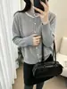 Cárdigan de punto redondo para mujer, estilo francés, muy adornado con pedrería y abalorios, un suéter abrigo dulce y juvenil para otoño/invierno