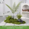 [Serie Huair de Tres Caracteres] Musgo Artificial Simulado Bonsái Planta Verde Decoración Arreglo Exhibición de Ventana Bonsái