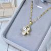 Nuevo estilo collar elegante femenino diseño nicho no se desvanece personalidad dulce fresco natural acero titanio cadena clavícula