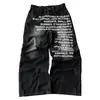 Comercio Exterior AliExpress Y2K Retro Americano Hip Hop Calle Lavado Estampado de Letras Jeans Hombre Transfronterizo Rusia