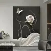 Pintura decorativa grande, lujosa y sofisticada para la sala de estar, con figuras, adecuada para la pared del fondo del sofá, arte de pared abstracto para la entrada