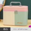 Tendência de Moda Transfronteiriça Estojo de Maquiagem de Couro PU de Grande Capacidade Bolsa de Maquiagem Portátil Macaron Bicolor Rosa e Verde Personalizado