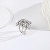 Anel Aberto de Gota d'Água Banhado a Cobre 18K Fashion e Requintado Design Simples Versátil Nicho Anel de Dieta Ajustável de Três Camadas