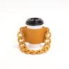 Funda de taza con cadena extraíble, funda de taza de café de cuero sintético, funda protectora portátil antiescaldaduras y aislante del calor para taza de té.
