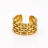 Novo INS nicho estilo frio moderno tudo combina corrente oca anel aberto feminino aço titânio banhado a ouro 18K pulseira