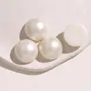 Cuentas de agua dulce planas redondas con forma de panecillo de 25 mm, cuentas sueltas, parches de joyería acrílicos semiredondos, accesorios para pendientes DIY