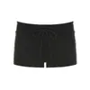 De Límite Americano Retro Deportivo Chica Caliente Básicos Ajustados con Cordón Cintura Baja Casual Pantalones Cortos Color Sólido Versátiles Adelgazantes Pantalones Cortos Calientes